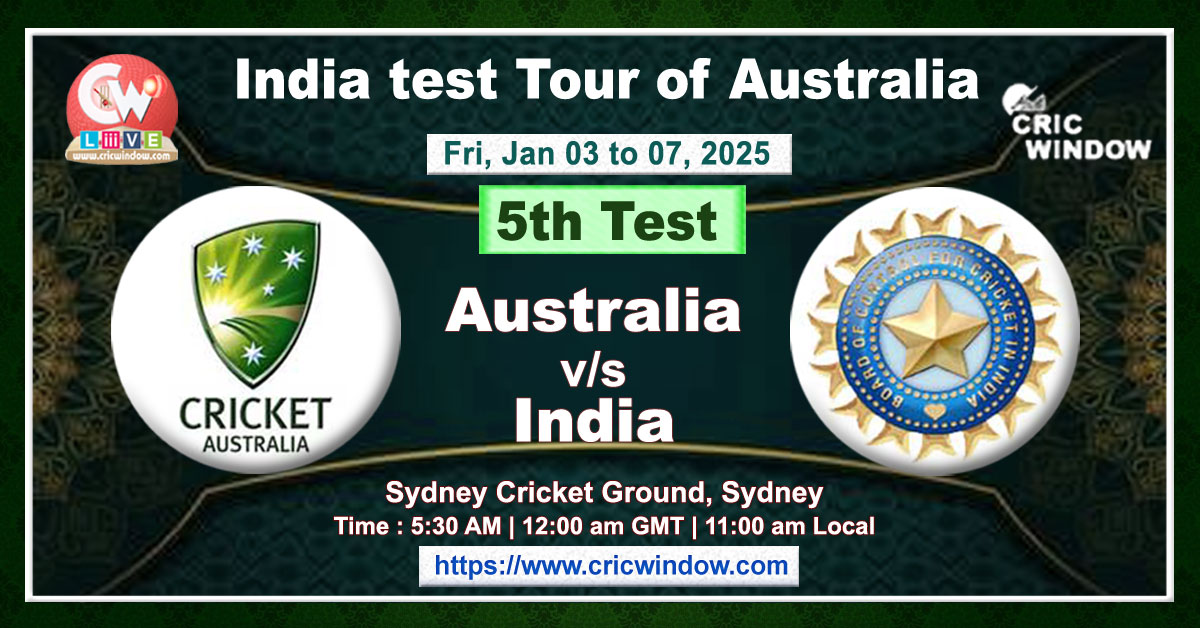 5th Test Aus vs Ind live action