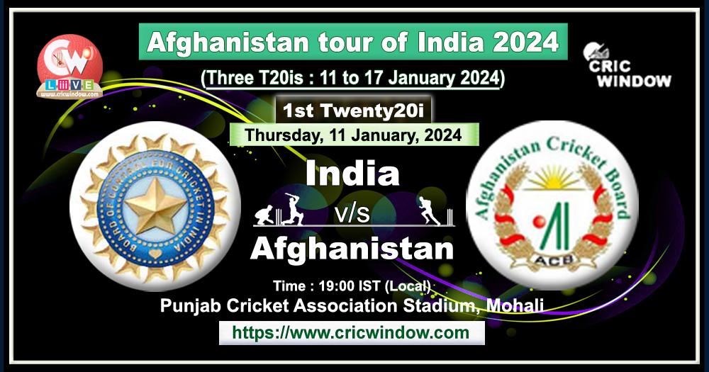 India vs Afghanistan 1st t20i live 2024