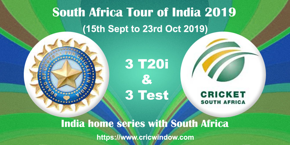 India vs South Africa series 2019