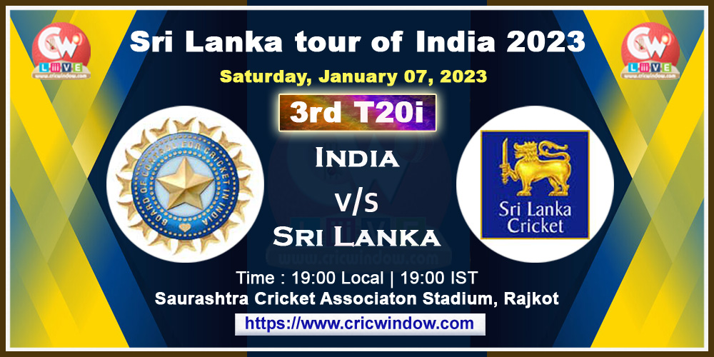 India vs Sri Lanka 3rd t20i live 2023