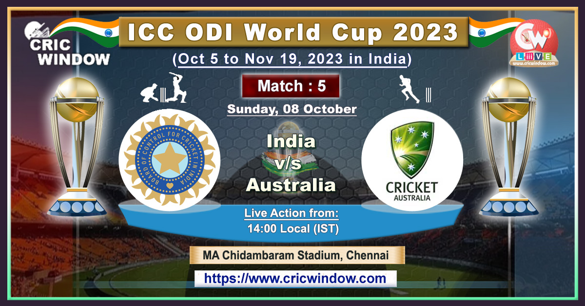 Ind vs Aus ICC World Cup Live Score and report 2023