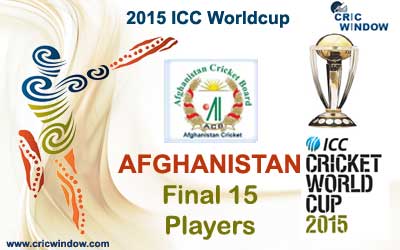 Afghanistan final 15 players for worldcup 2015