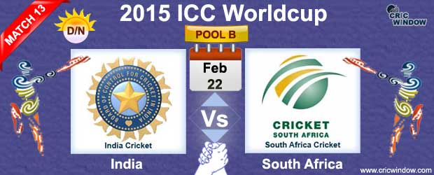 India vs South Africa Preview Match 13 ICC Worldcup 2015 - Cricwindow.com