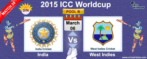 India vs West Indies Preview Match 28 ICC Worldcup 2015  Cricwindow.com